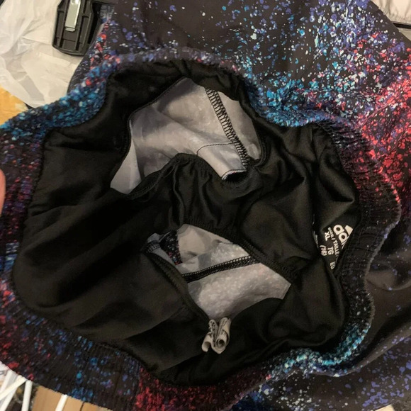 Adidas black with colorful splatter print - very cute and colorful! - Picture 3 of 5